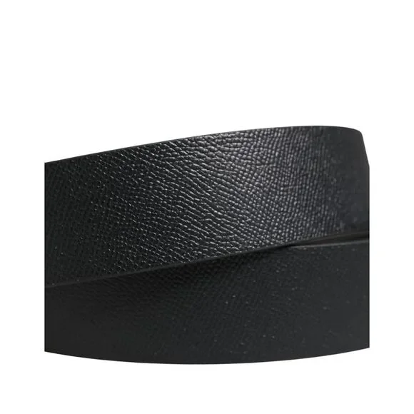 Dolce & Gabbana Men Black Classic Leather Metal Buckle Men's Belt - Picture 4 of 5